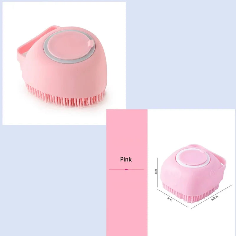 Pet Shower Grooming Brush Silicone Massage Scrubber Bubble Maker