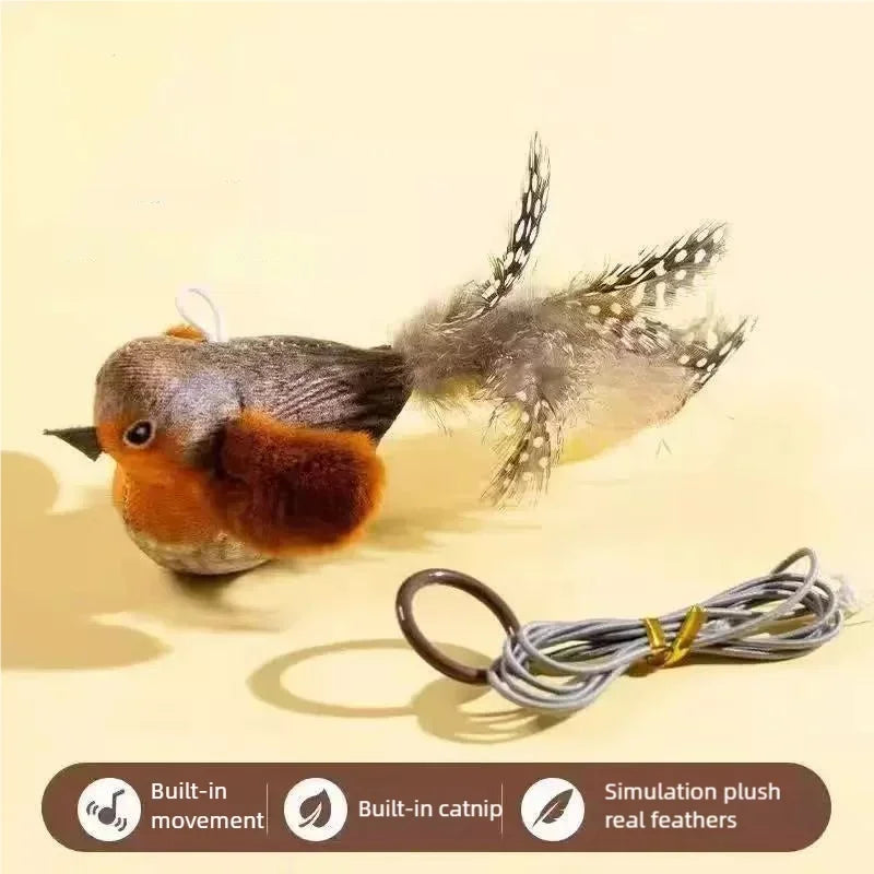 Smart Touch Activated Chirping Bird Cat Plaything