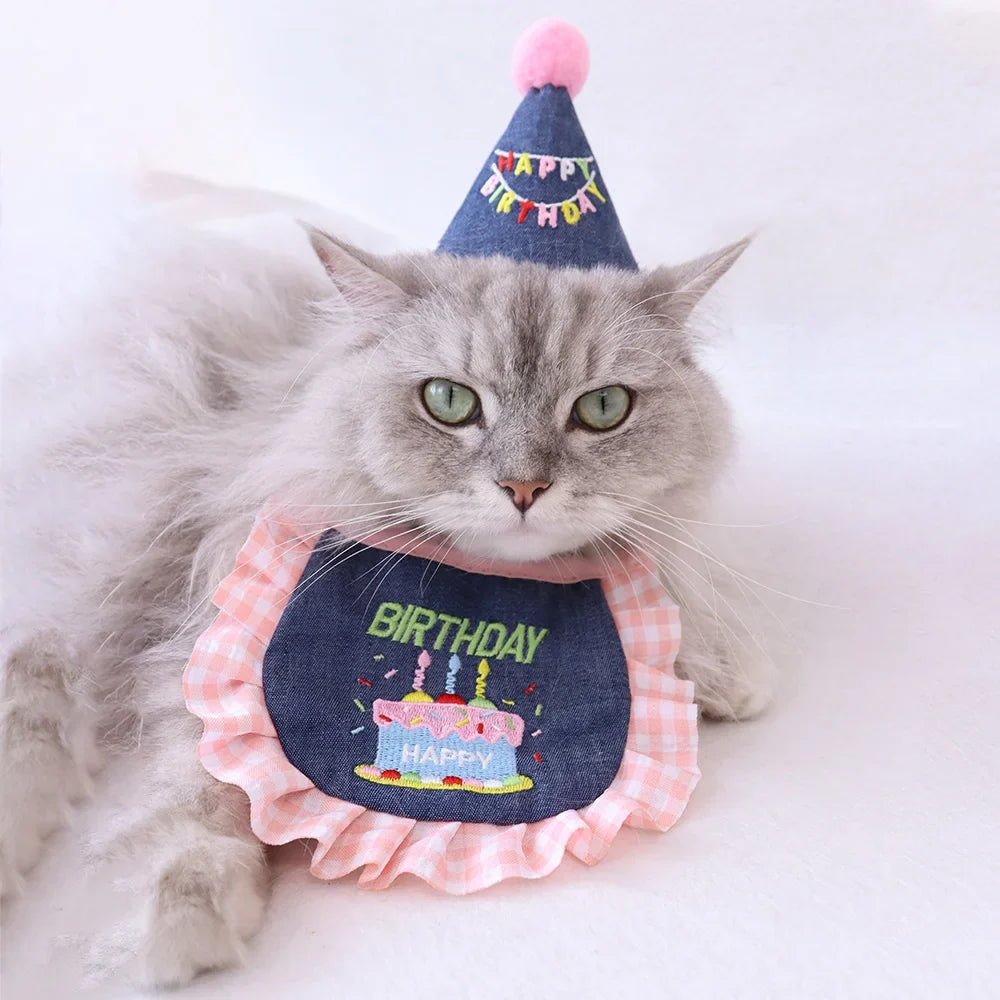 Party Hat Mini Doggy Outfit Puppy Supplies Cute Cat & Dog – 2 Colors