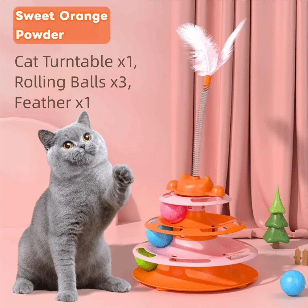 Interactive Fun Puzzle Game 3 Layer Cat Tower Physical Exerciser