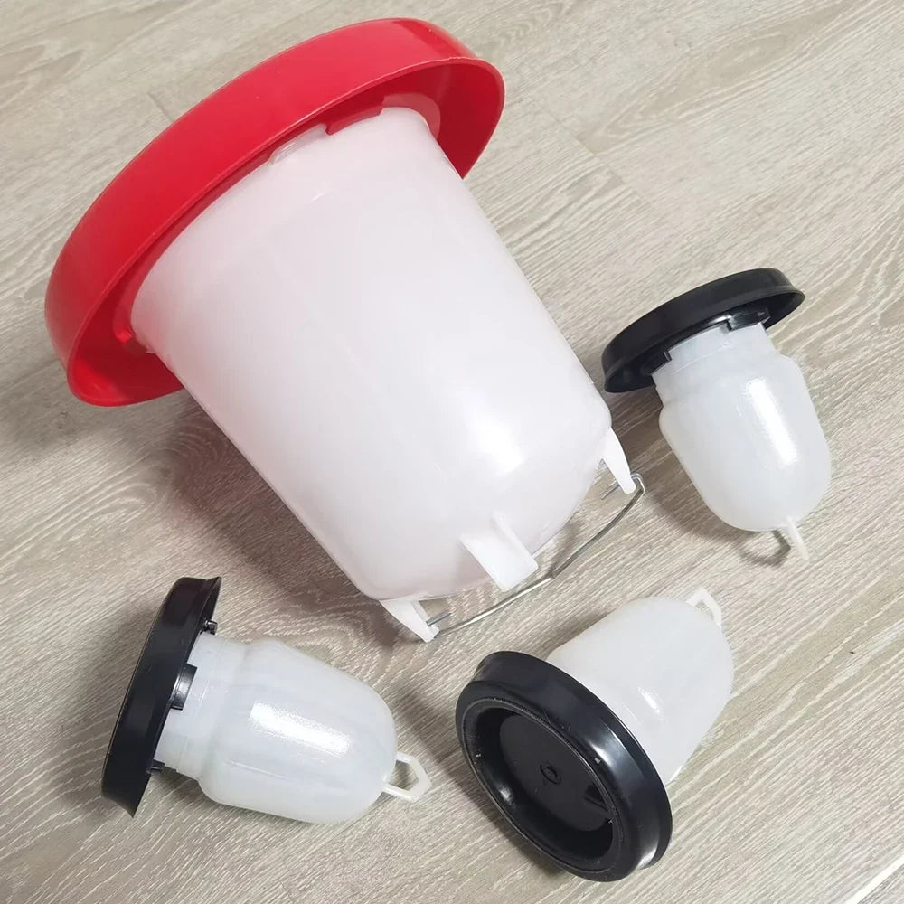 Set 4l 350ml Farm Poultry Food Feeder
