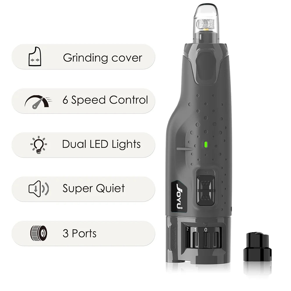 Dog Nail Grinder Dustproof with 2 LED Light, Quiet