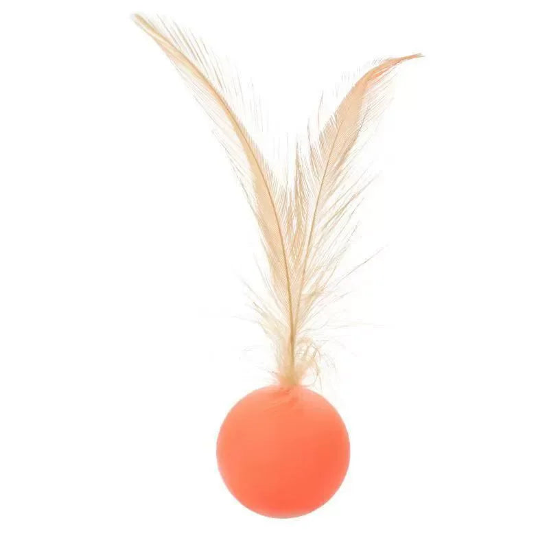 Soft Elastic Bouncy Cat Plaything Luminous Glow Badminton Ball, Interactive