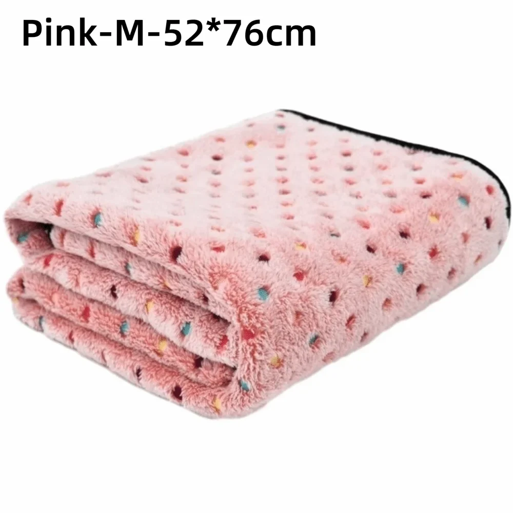 Washable Ultra-soft Pet Bed Blanket Cute Dot Pattern Breathable – 12 Colors