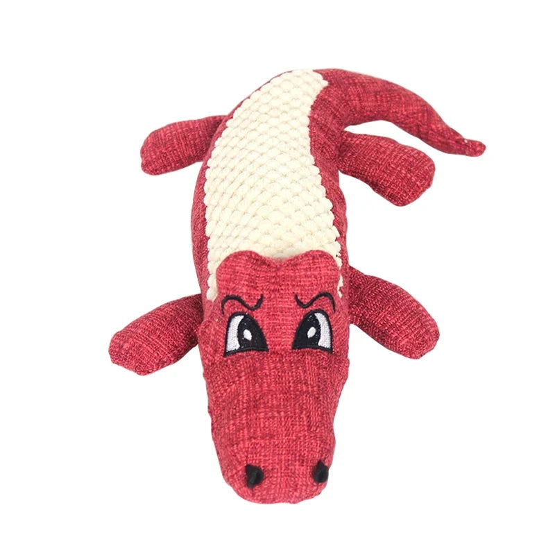Pet Chew Toys Interactive Cartoon Animal Plush Alligator Shape – 3 Colors