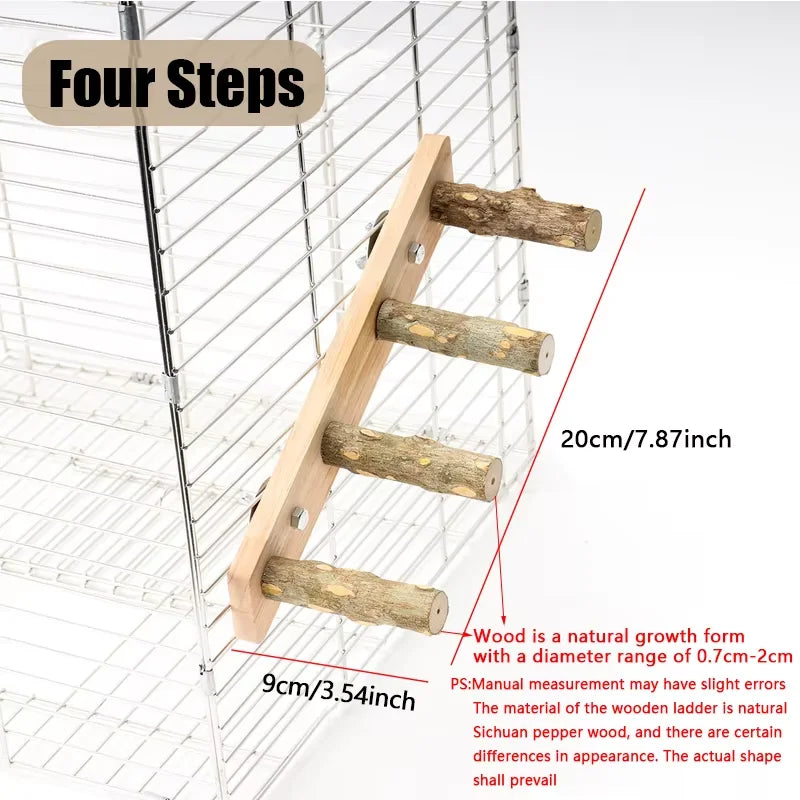 Wood Ladder Pet Interactive Bird Parrot Toy – 5 Colors