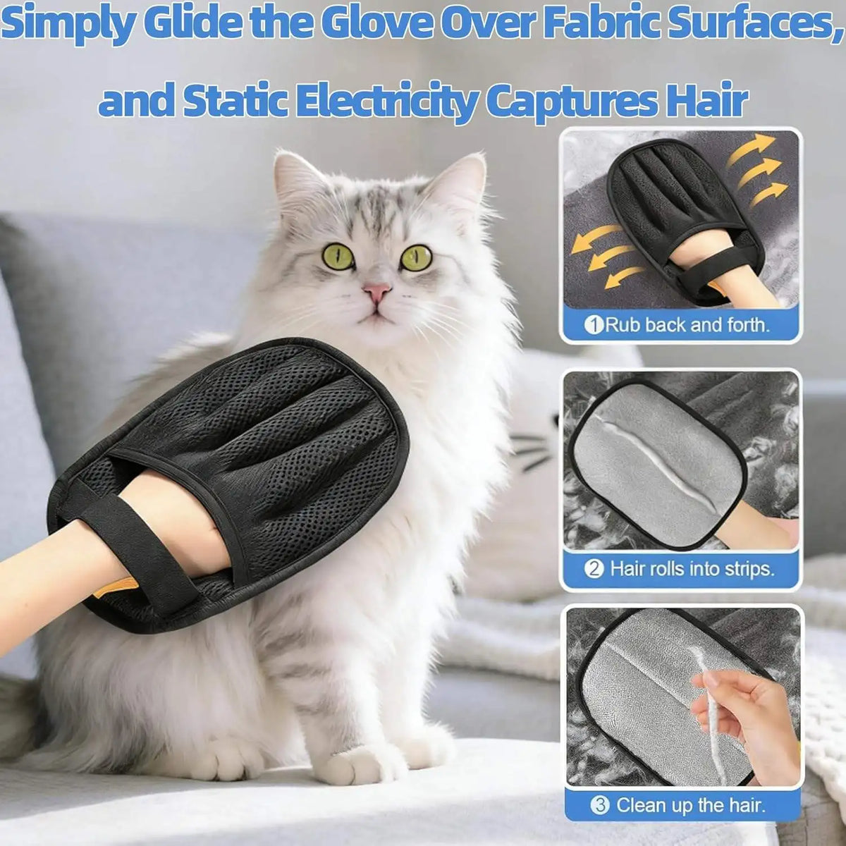 Portable Washable Pet Hair Remover Gloves - MyPetDollar.com