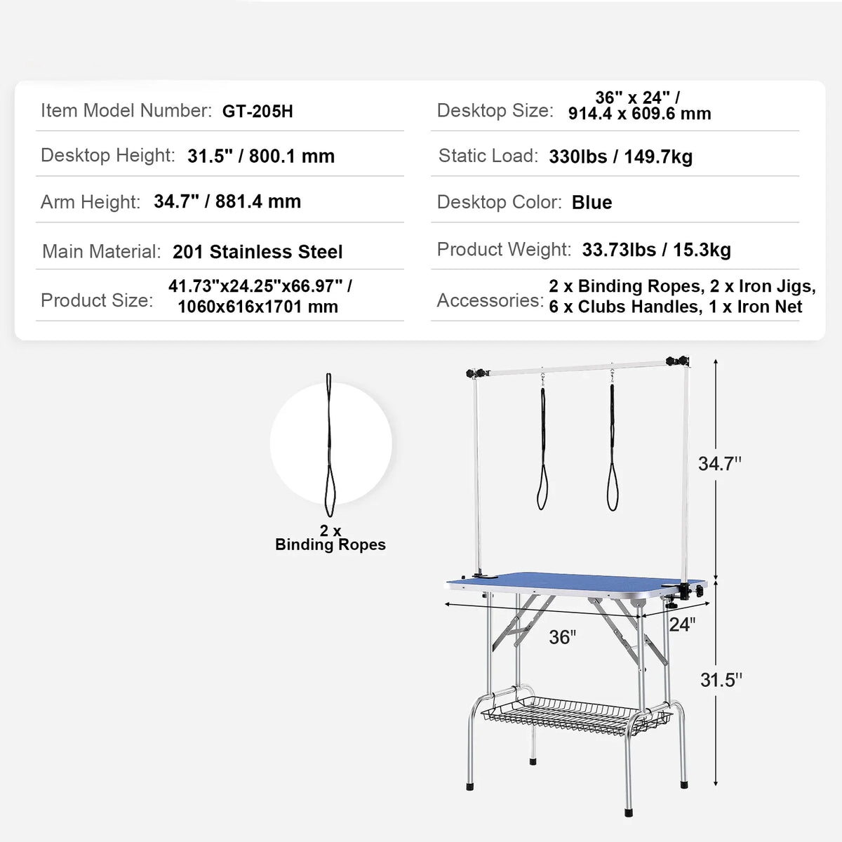 Foldable Succebuy Pet Grooming Table Two Arms W Clamp Dog Station