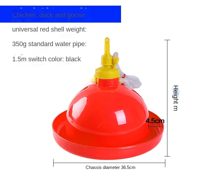 Chicken Duck Goose Broiler Plasson Drinker Plastic Poultry – 4 Colors