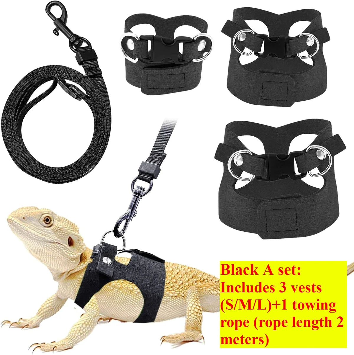 Adjustable Soft Leather Vest for Bearded Dragons Includes for Reptiles