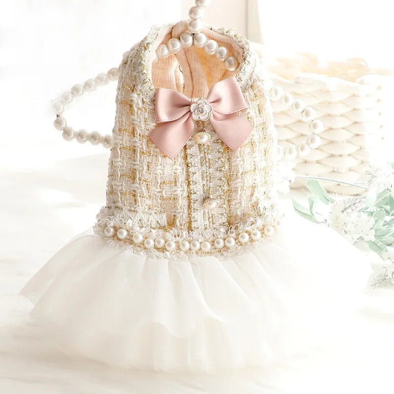 Cute Pet Princess Dress Pearl Lace Tutu - MyPetDollar.com