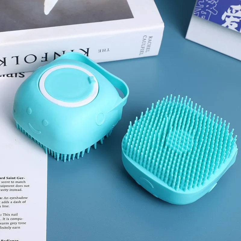 Pet Silicone Bath Grooming Brush – 3 Colors