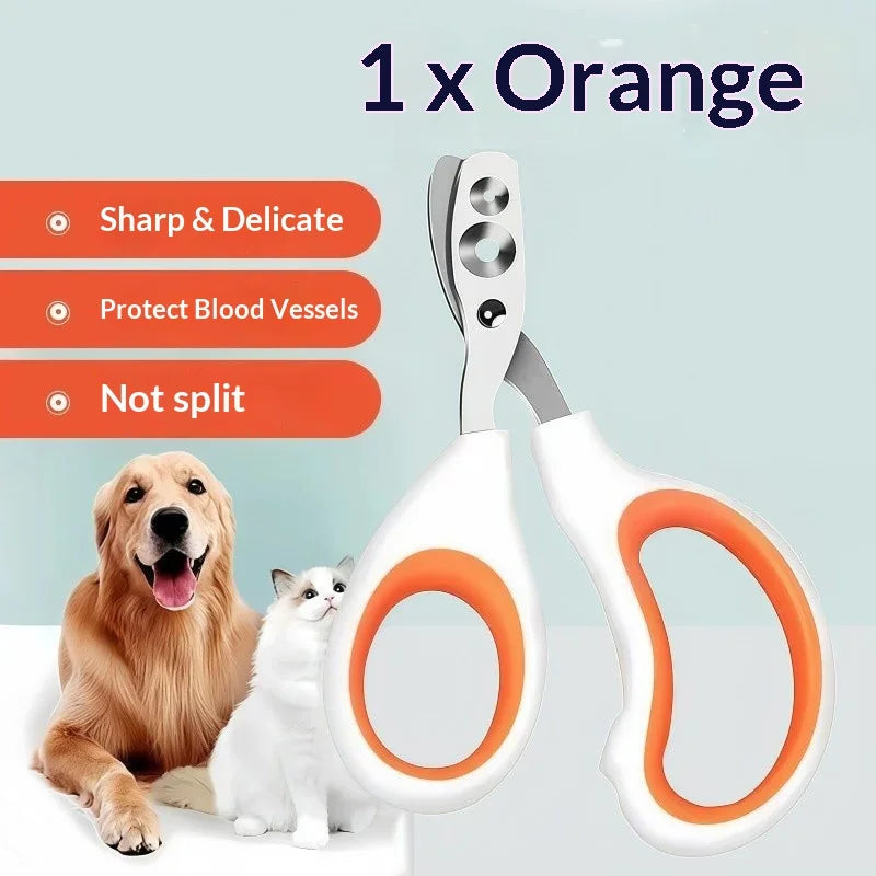 Silicone Handle Pet Nail Clipper Stainless Steel Safe Paw