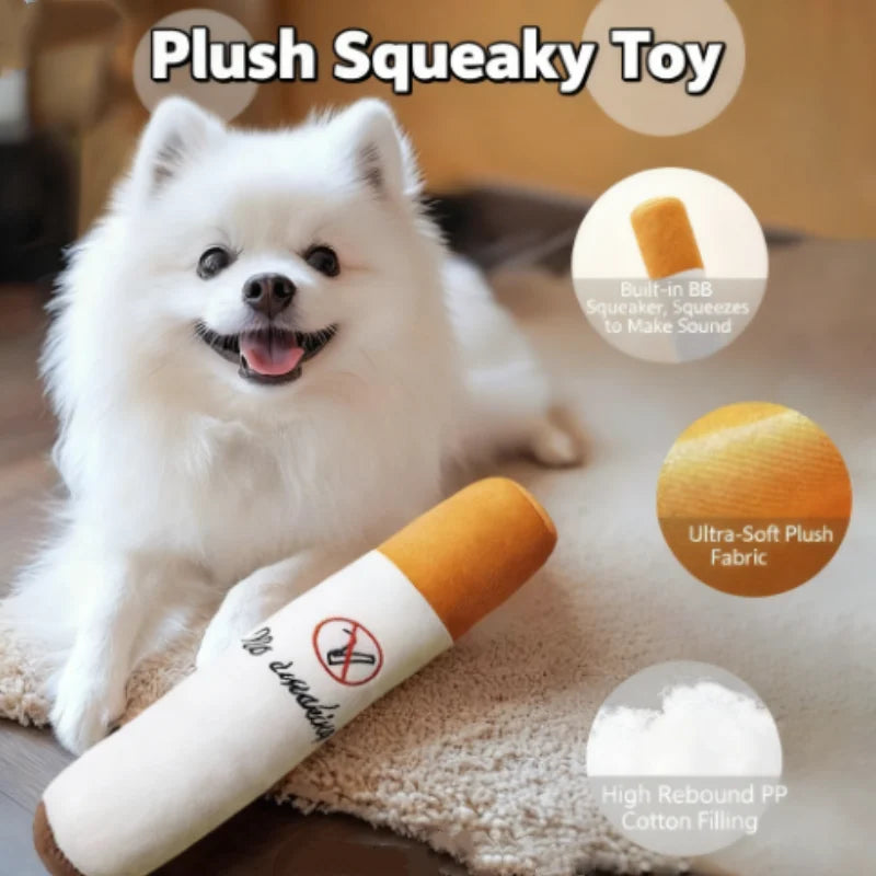 Funny Pet Toys Cigar Big Smoke Plush Squeak - MyPetDollar.com