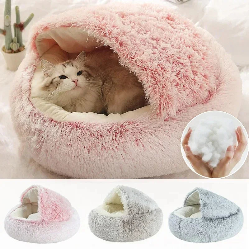 2 in 1 Winter Soft Plush Pet Bed with Cover - MyPetDollar.com