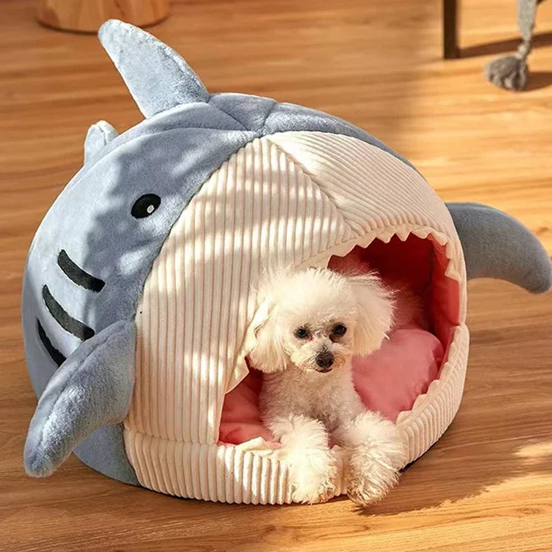 Warm Cat Beds Cartoon Shark Pet Cave Beds - MyPetDollar.com