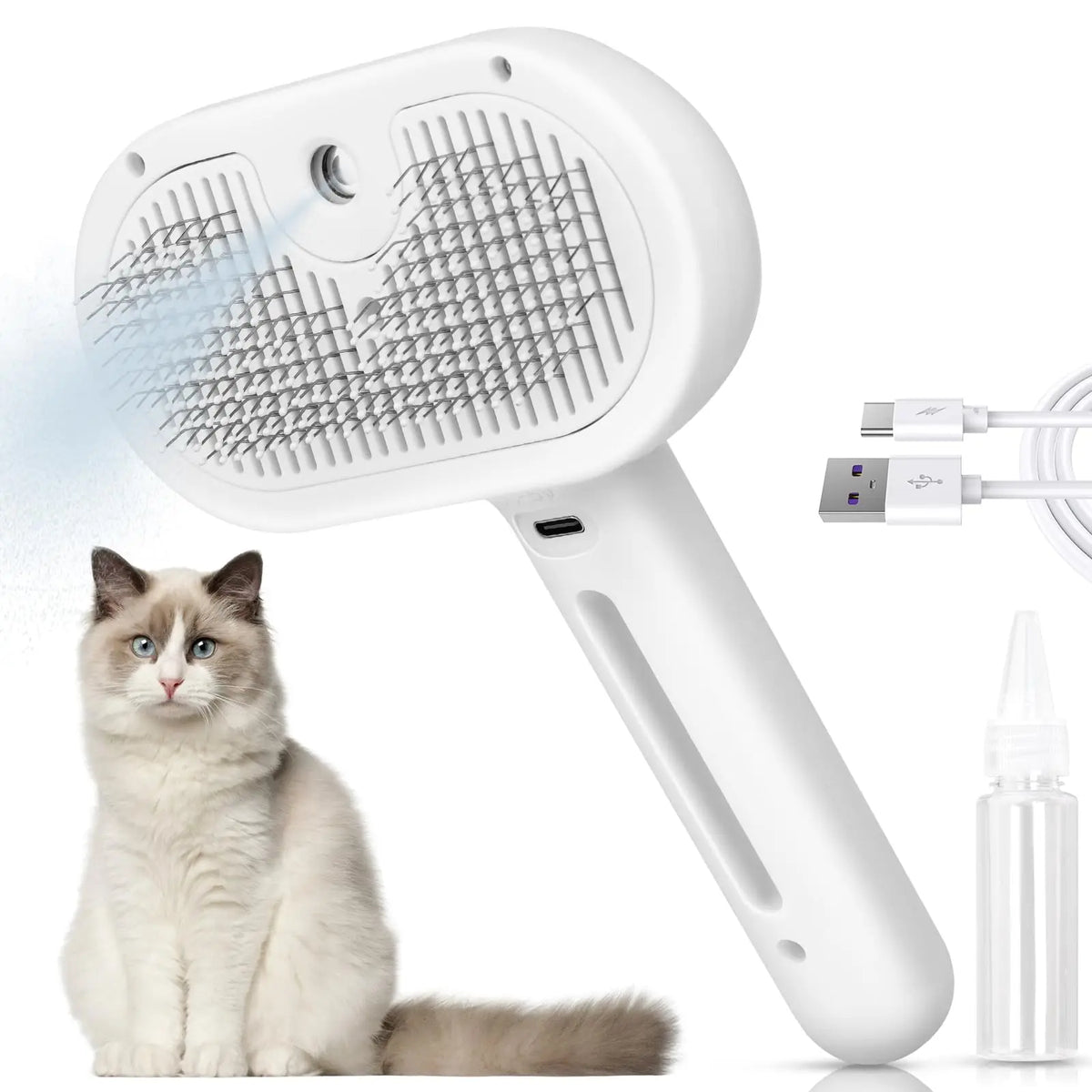 Hot Cat Steam Brush 3 in 1 Pet Hair Grooming - MyPetDollar.com