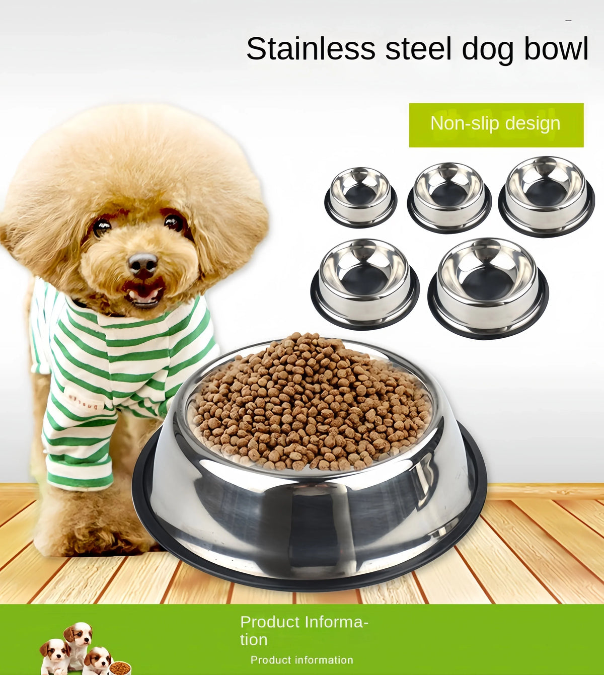 Pet Dog Cat Stainless Steel Bowl Pet Feeding - MyPetDollar.com