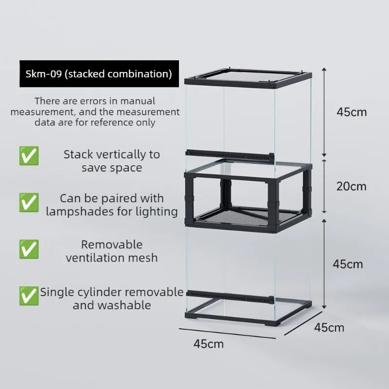 Transparent Lizard Crate Terrariums Reptile Breeding Cage