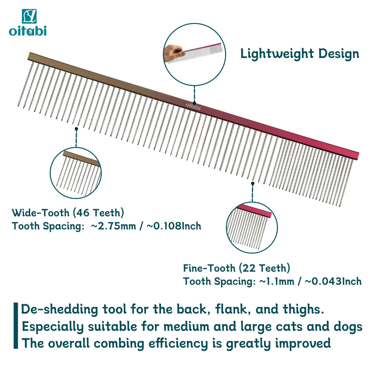 OITABI Professional Pet Grooming Comb, - MyPetDollar.com