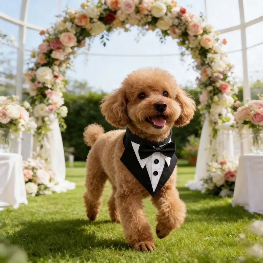 Formal Tuxedo Dog Bandana Collar Adjustable - MyPetDollar.com