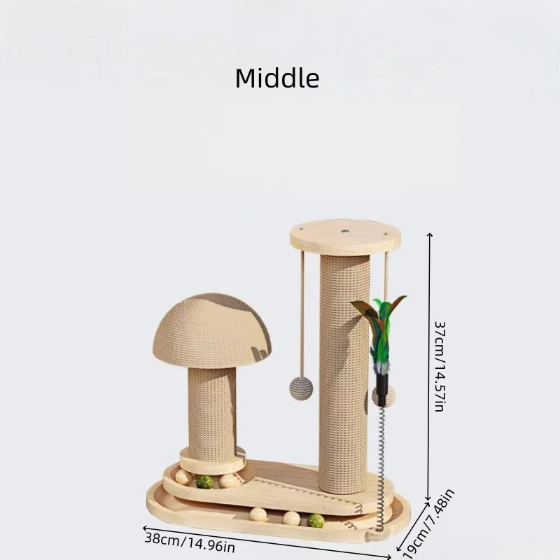 Durable Interactive Cat Scratching Post Tower with Jute Ball