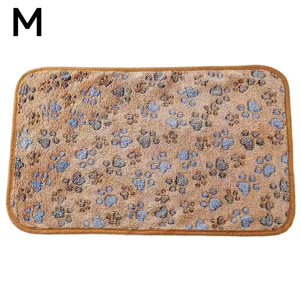 Washable Pet Warm Blanket Flannel Double Thick Fleece Paw Print Non, Soft