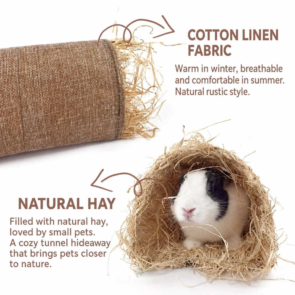 Small Pet Tunnel Hideout Cotton Linen Rabbit - MyPetDollar.com