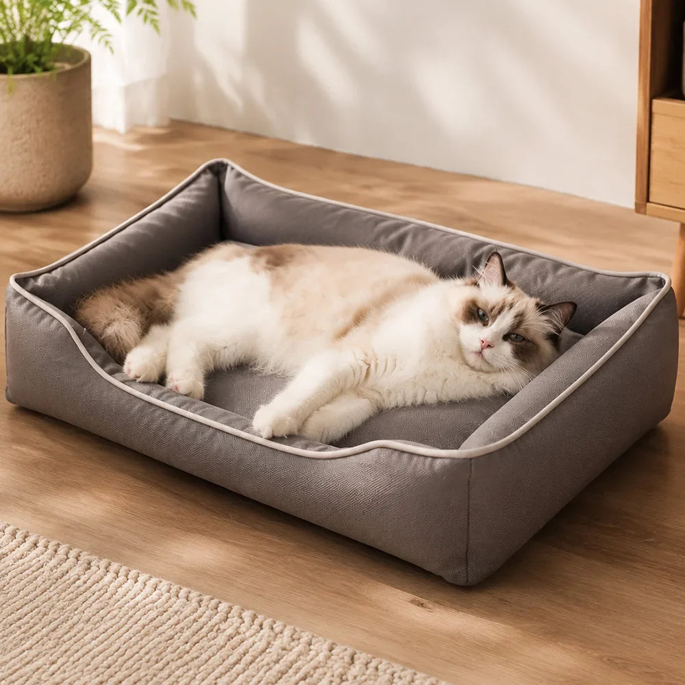 Waterproof Dog Bed for Large Mattress Four Season Square Bite Resistant, Soft