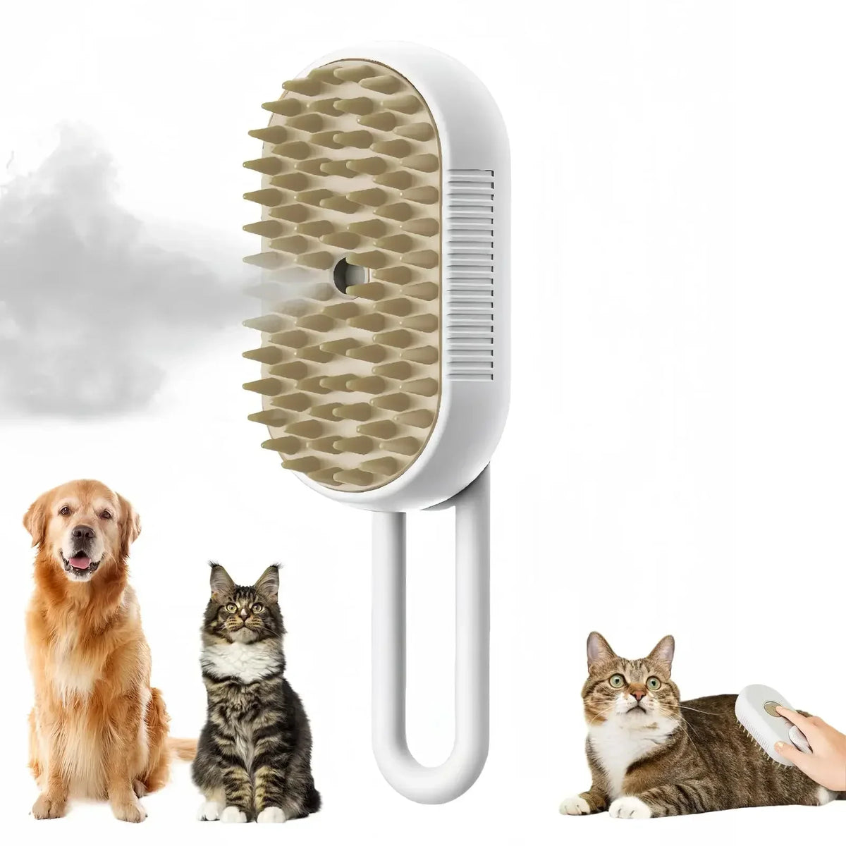 Cat & Dog Spray Massage Grooming Brush 3 in 1 One Button Steam – 5 Colors