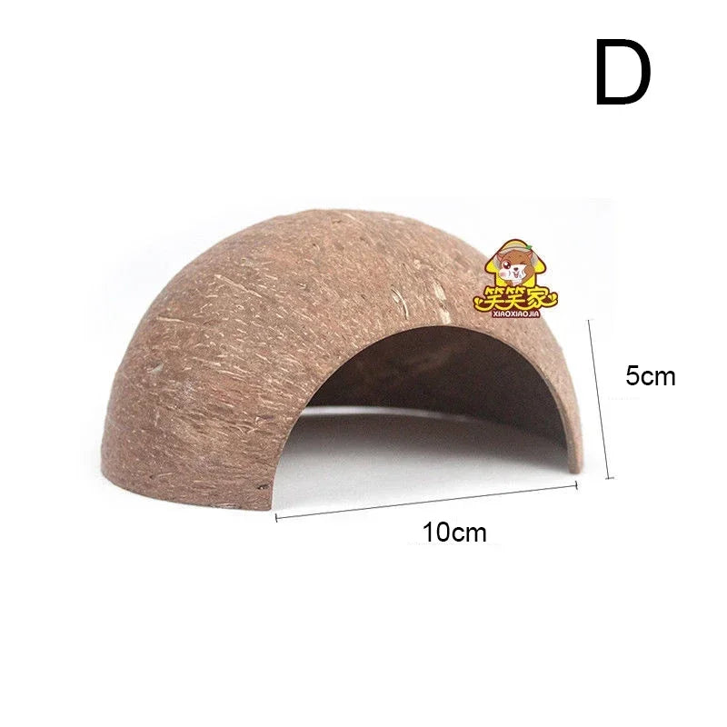 Natural Coconut Shell Hamster Nest Small Animal Pet Cave – 15 Colors