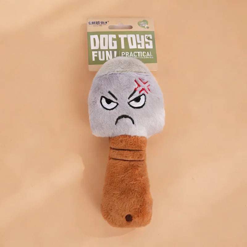 Interactive Funny Face Plush Dog Toy – 4 Colors