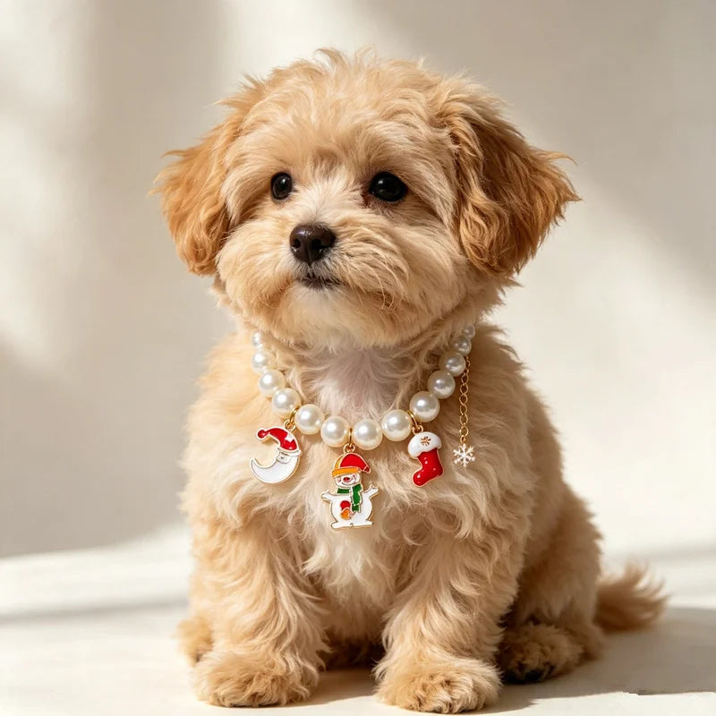 Fashion Adjustable Pearl Pet Collar with - MyPetDollar.com