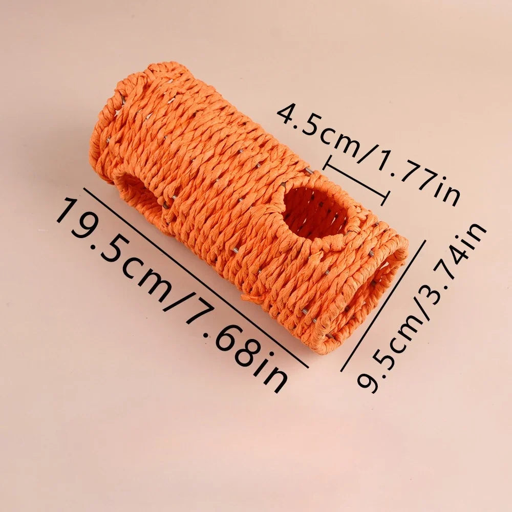 Hamster Handmade Grass Woven Tunnel Plaything – 3 Colors