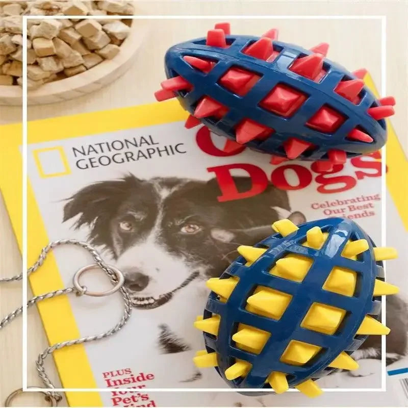 Dog Rubber Rugby, Soft Spines, Teeth - MyPetDollar.com