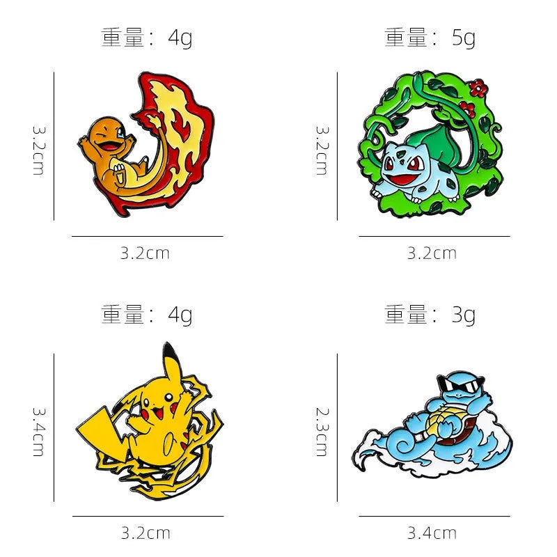 8pcs Set Anime Enamel Pin Badges Pikachu - MyPetDollar.com