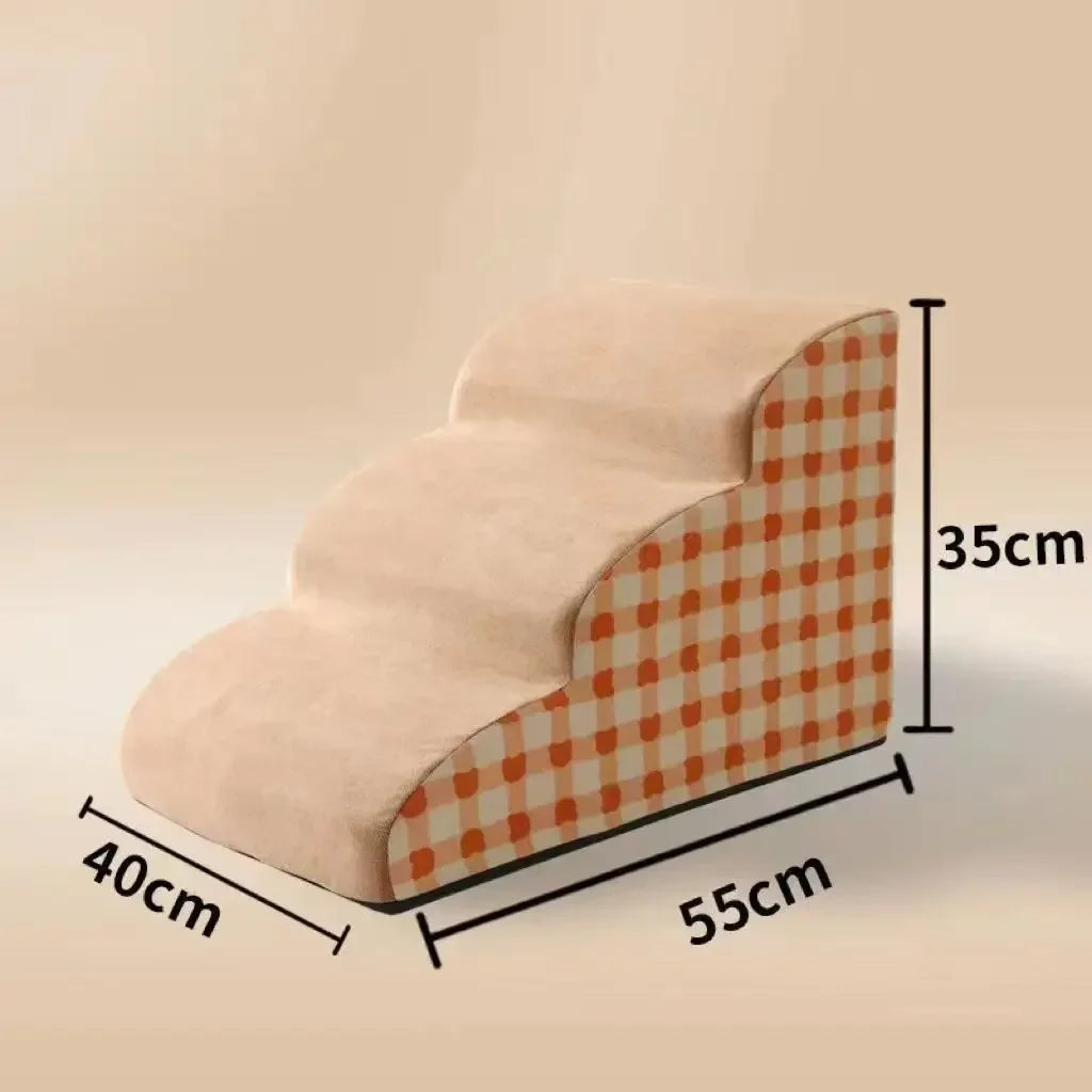 Pet Stairs for Sofa & Bed, 2 3 Step Foam Ramp, Non-Slip