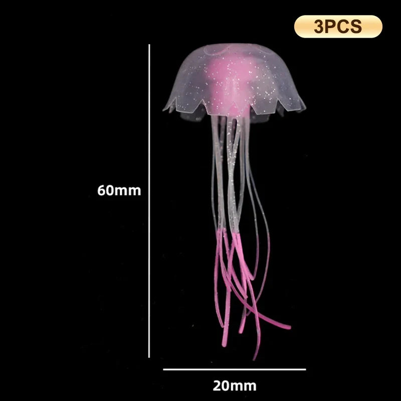 Artificial Glowing Fluorescent Jellyfish Aquarium Decoration – 29 Colors