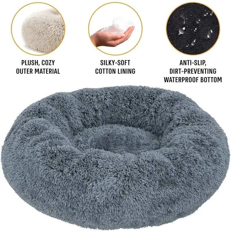 Round Dog Bed Winter Warm Cat Bed Plush - MyPetDollar.com