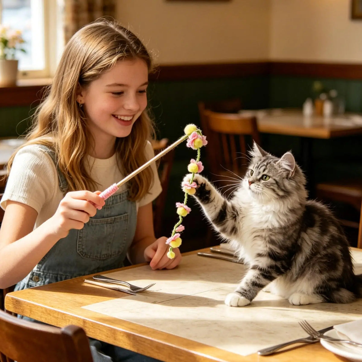 Cat Wand Toys 15.7 Inch Wooden Fruit-Shaped - MyPetDollar.com