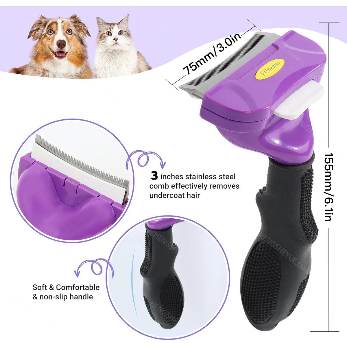 Cat Hair Removal Comb Cat Brush Pet Grooming - MyPetDollar.com