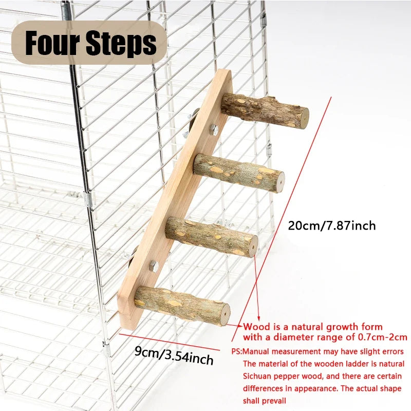 Wood Ladder Pet Interactive Bird Parrot Toy – 5 Colors