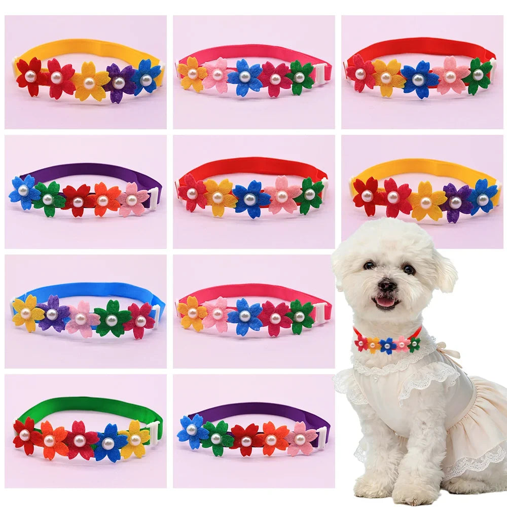 Cat Necklaces Colorful Adjustable Dog Bowties