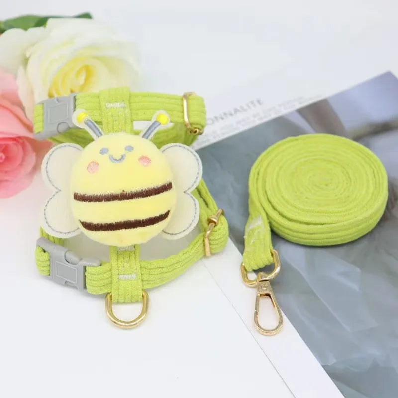 Adjustable Bee Pattern Pet Harness Leash Kit - MyPetDollar.com