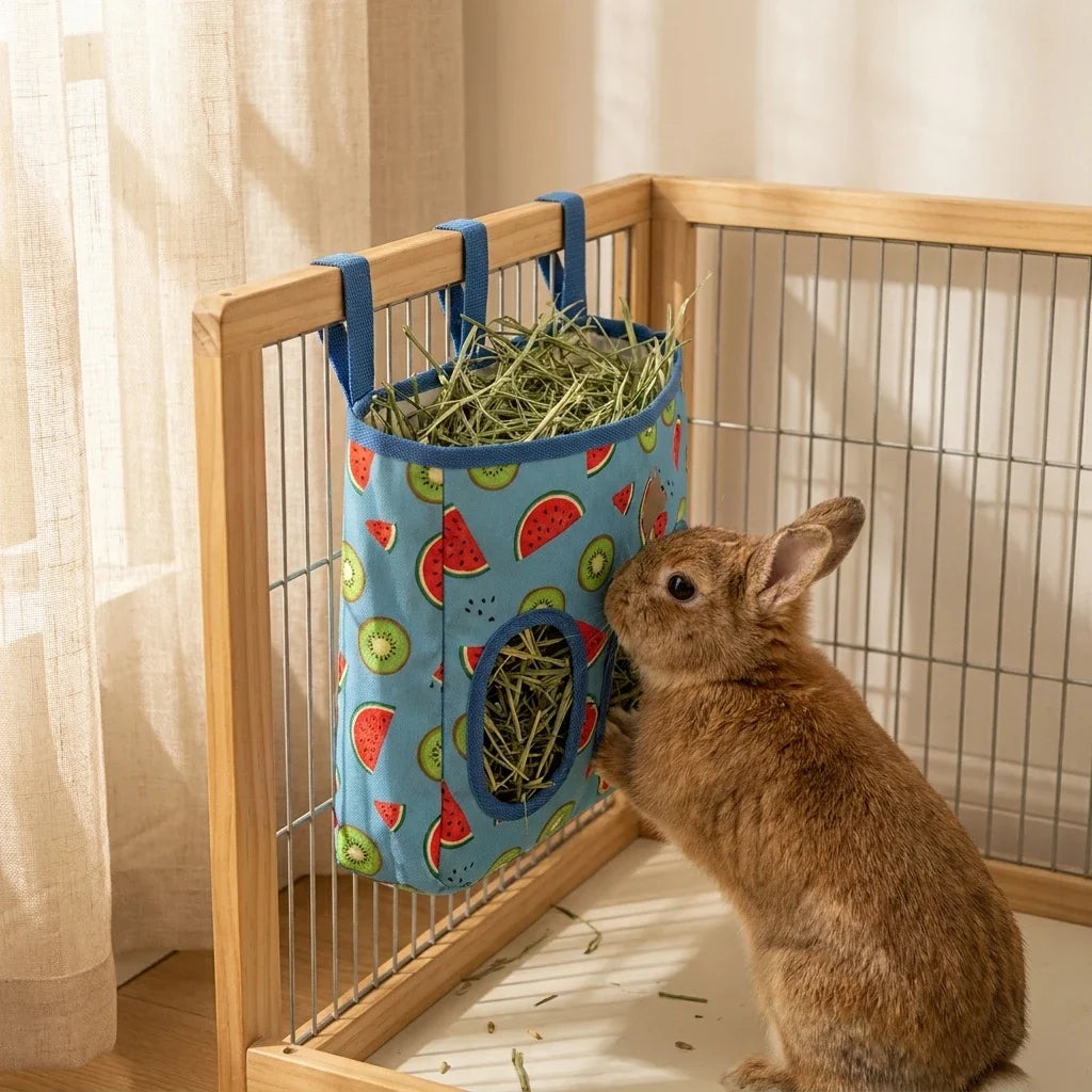 2 Hole/3 Hole Hanging Hay Feeder Bag - MyPetDollar.com