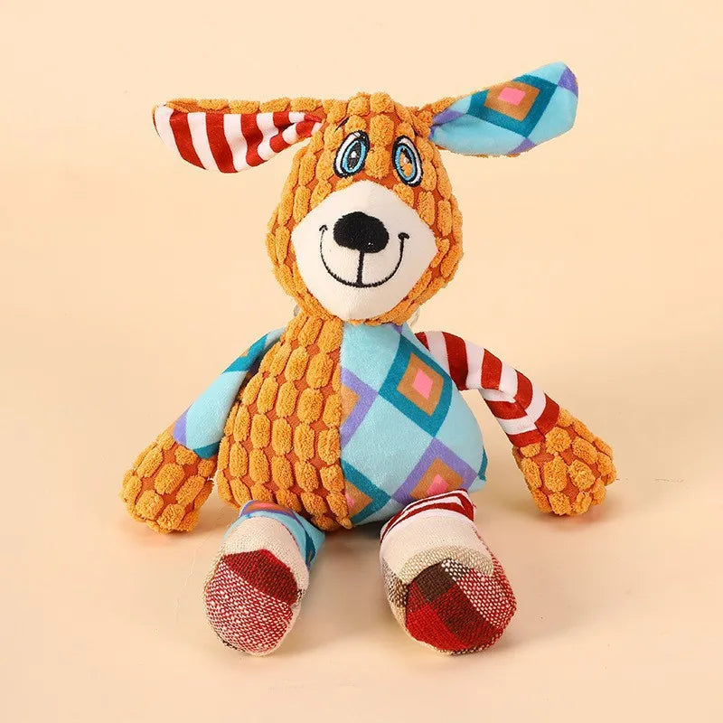 Pet Plush Plaything Cute Animals Bite Resistant Interactive Squeaky