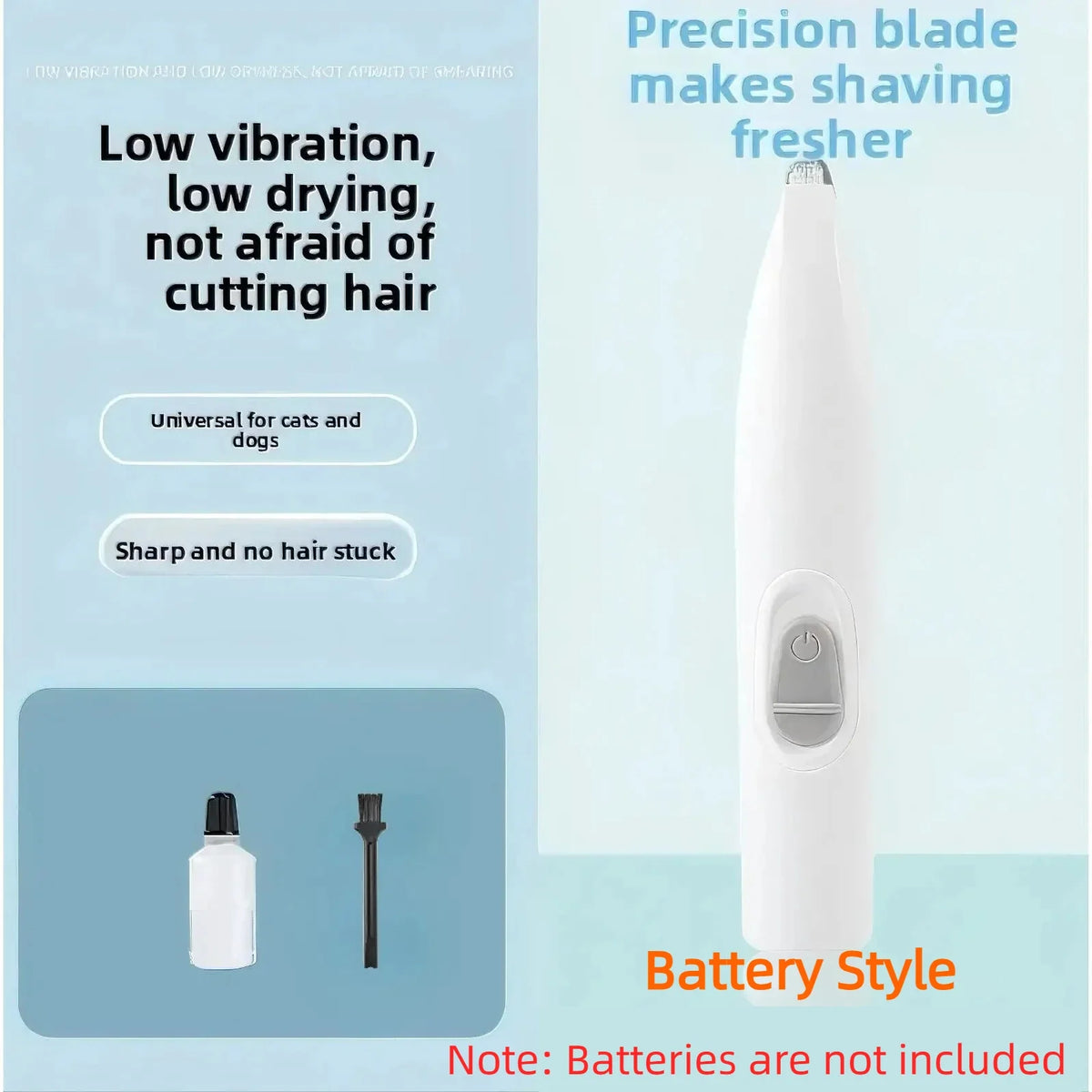 Dog & Cat Paw Hair Trimmer Low‑noise Electric Pet Foot Shaver