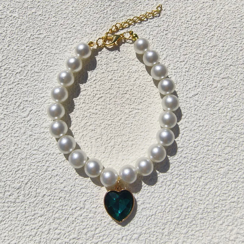 Fashion Luxury Beaded Pearl Pet Choker Multi - MyPetDollar.com