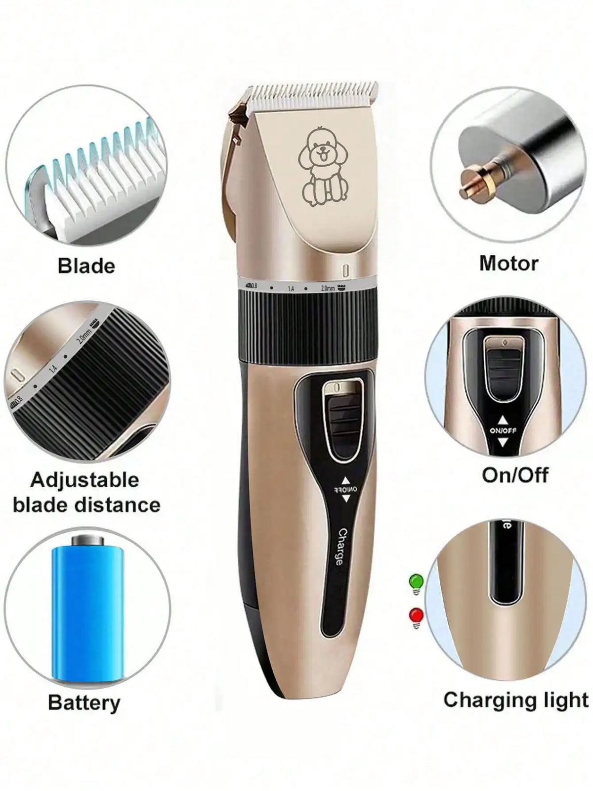 1pc Rechargeable Pet Hair Trimmer Electric - MyPetDollar.com