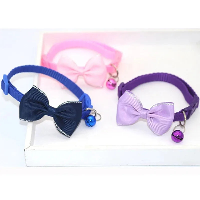 Cat Collar Solid Color Bowknot Puppy - MyPetDollar.com